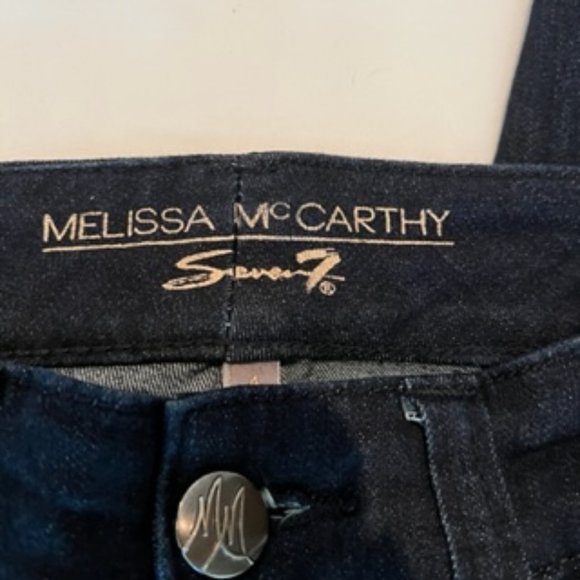 Melissa McCarthy Seven Skinny Blue Jeans Embroidery Size 4 Slimming Silhouette - Picture 8 of 12